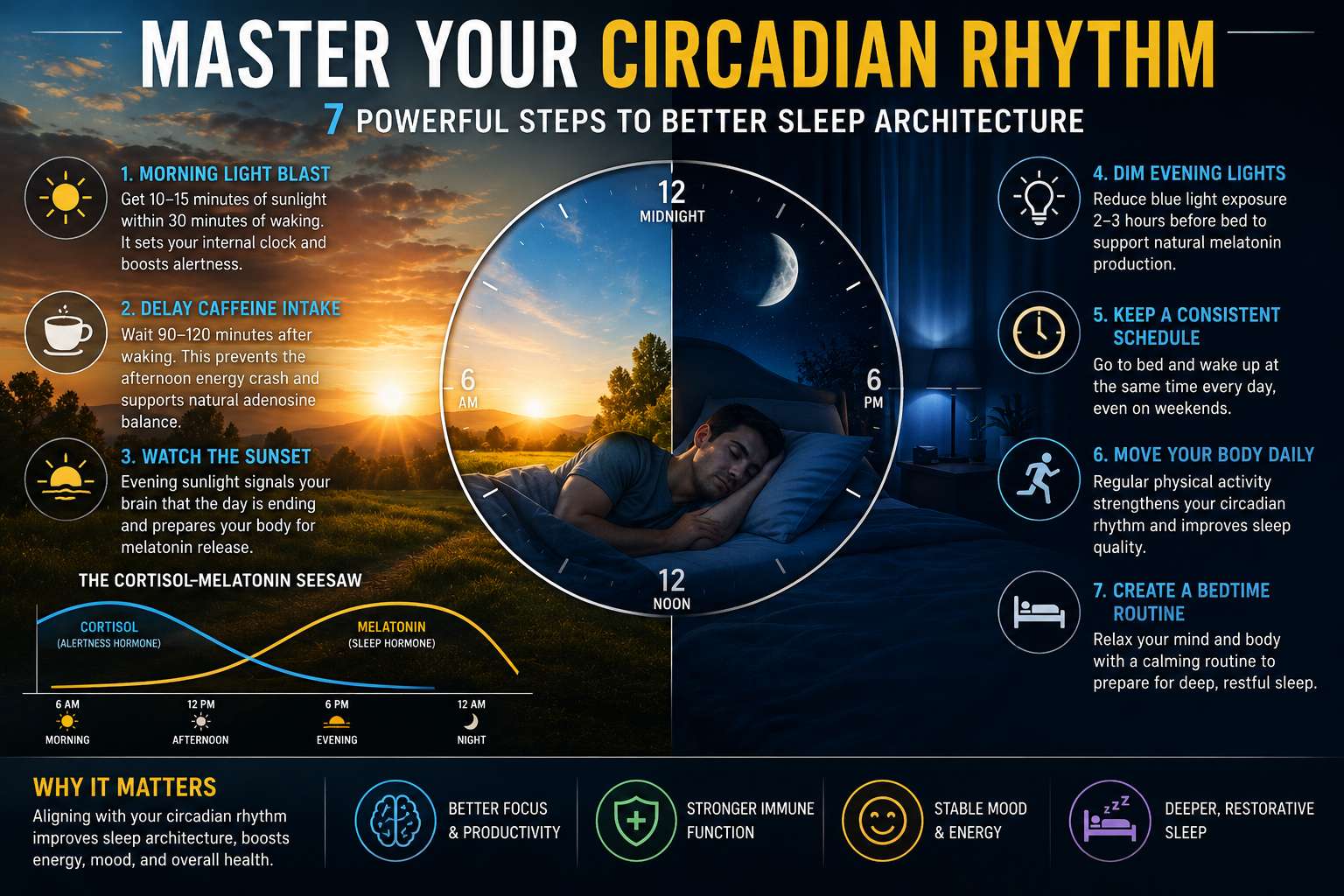 Master Your Circadian Rhythm: 7 Powerful Steps to Better Sleep Architecture